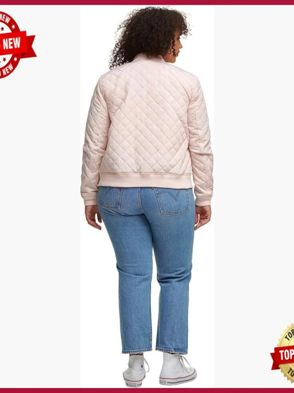 Sherpa-Lined Diamond Quilted Bomber Jacket with Front Pockets